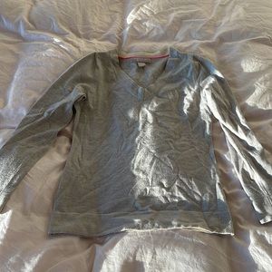 Merino wool gray Banana Republic long sleeve V neck sweater size XS